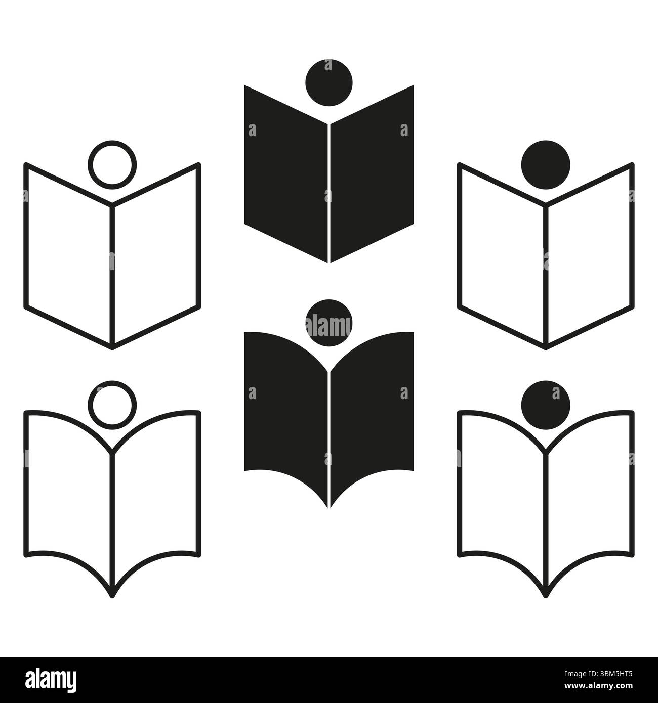 Reading education icons. Open book symbol. Learning knowledge Vector ...