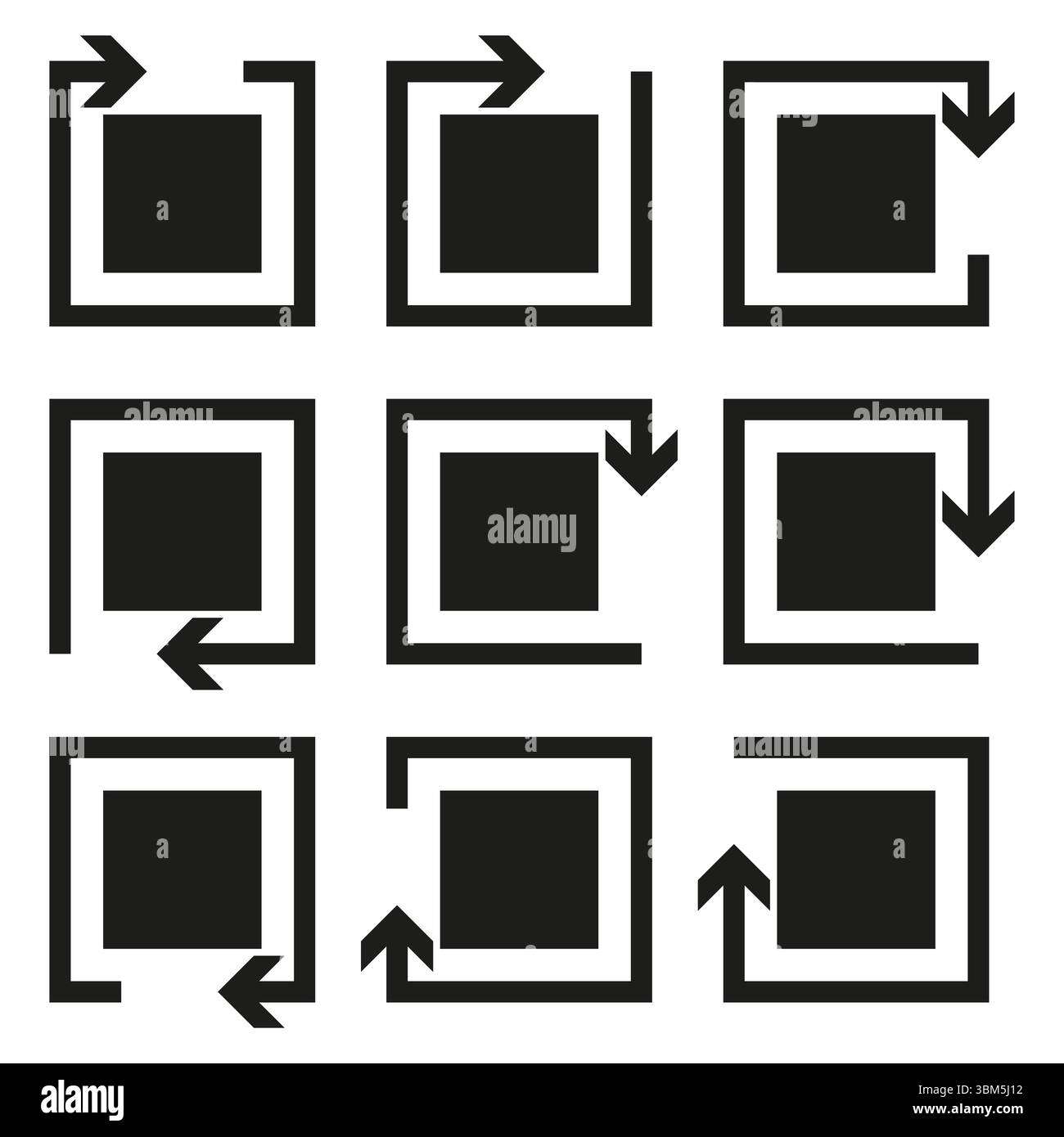 Directional Block Example Geometric arrow pattern. Square frame symbols. Directional block ...
