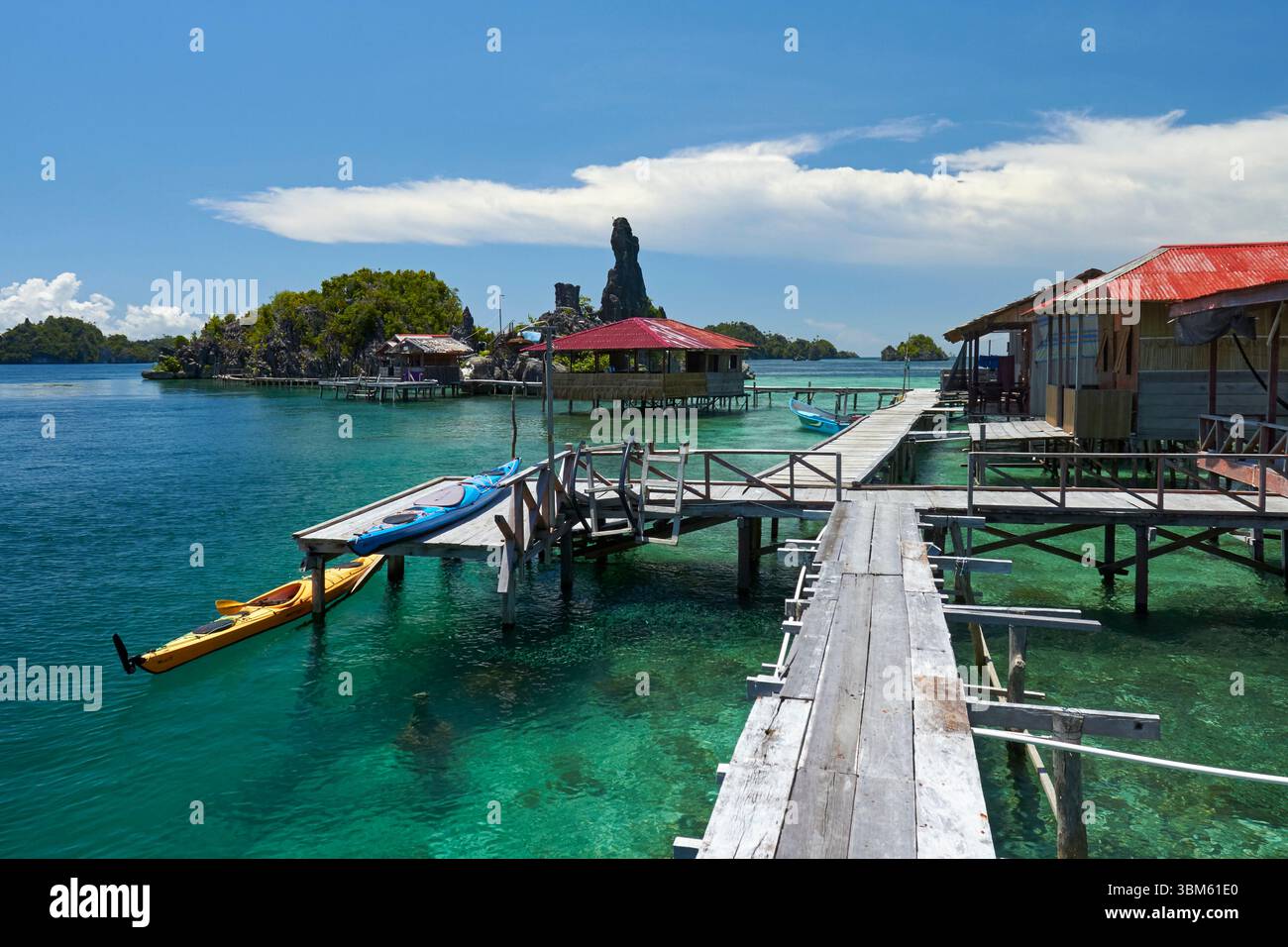 Yamnini Homestay, inner archipelago, Misool, Raja Ampat, Southwest Papua, Indonesia Stock Photo