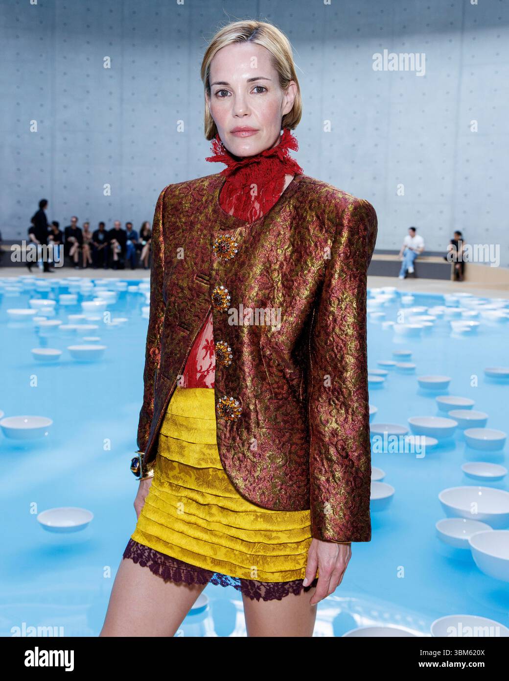 Leslie Bibb attends SAINT LAURENT men Spring-Summer 2026 runway during