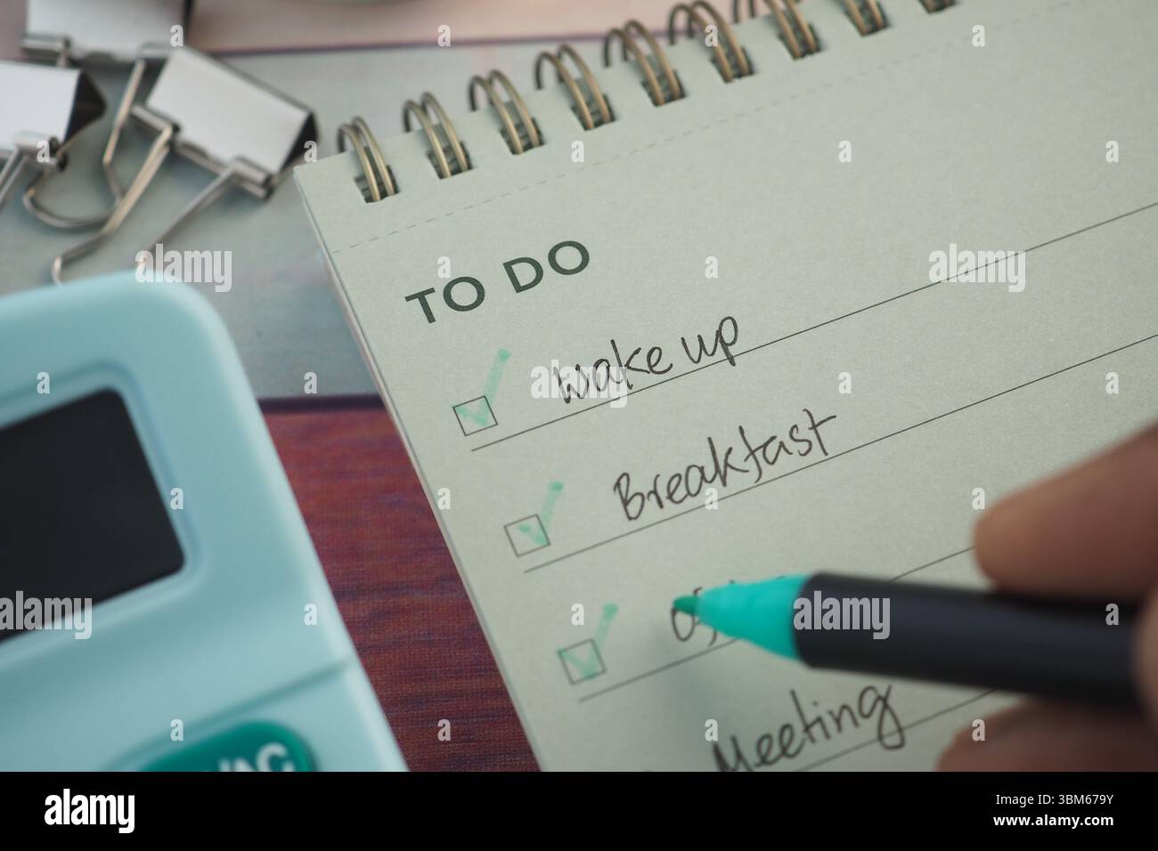 Task completion checklist notebook productivity hi-res stock ...