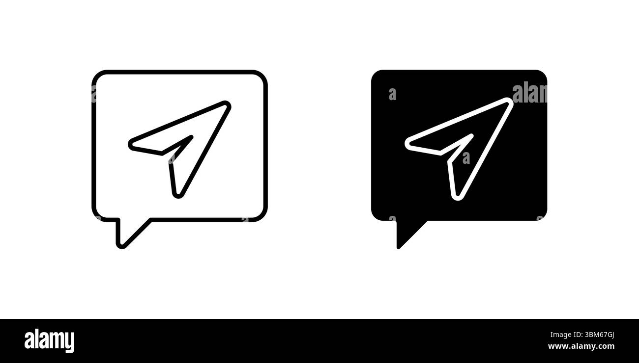 A stylized paper airplane icon set commonly used to represent sending ...