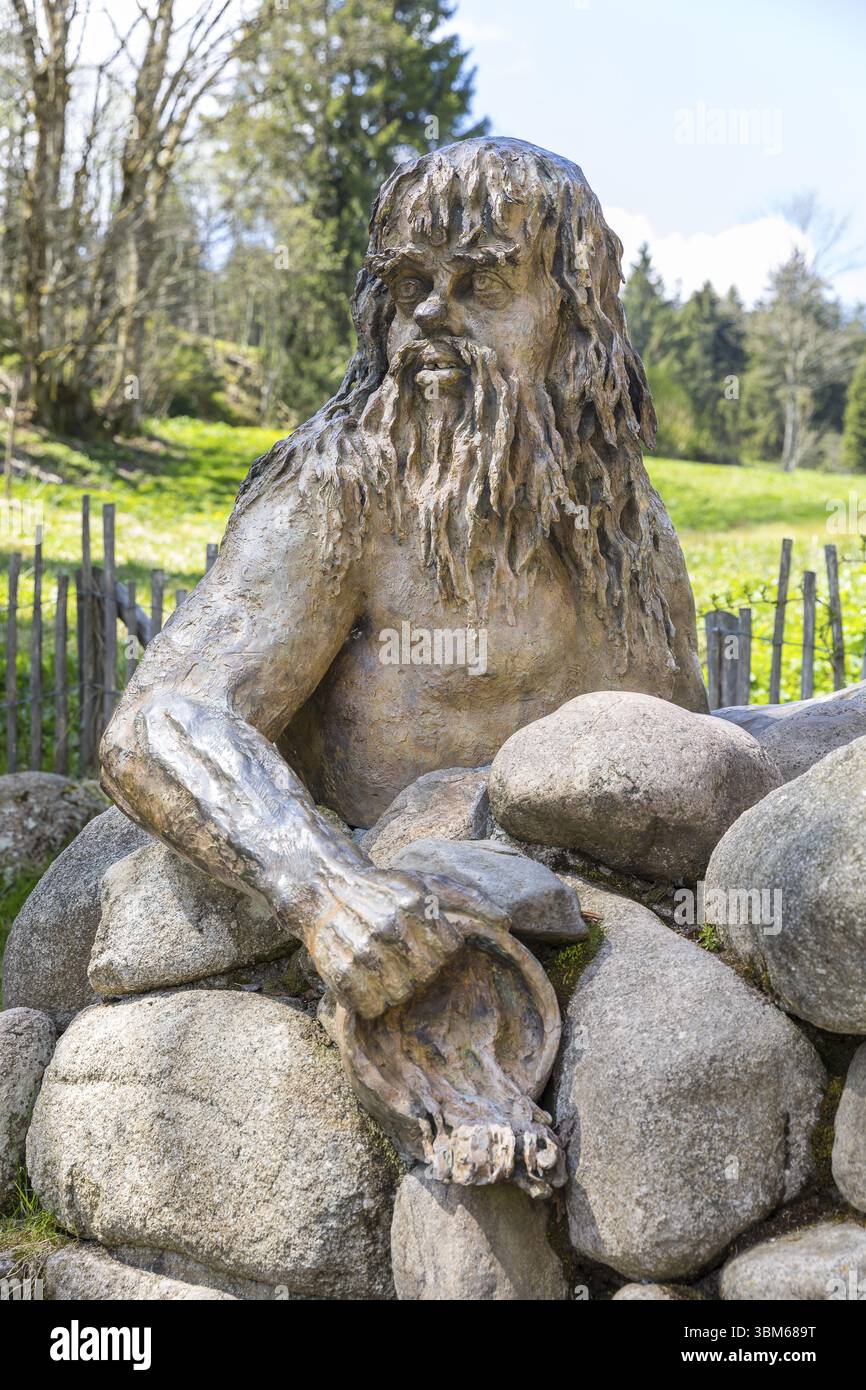Figure of the river god Danuvius by sculptor Wolfgang Eckert at the ...