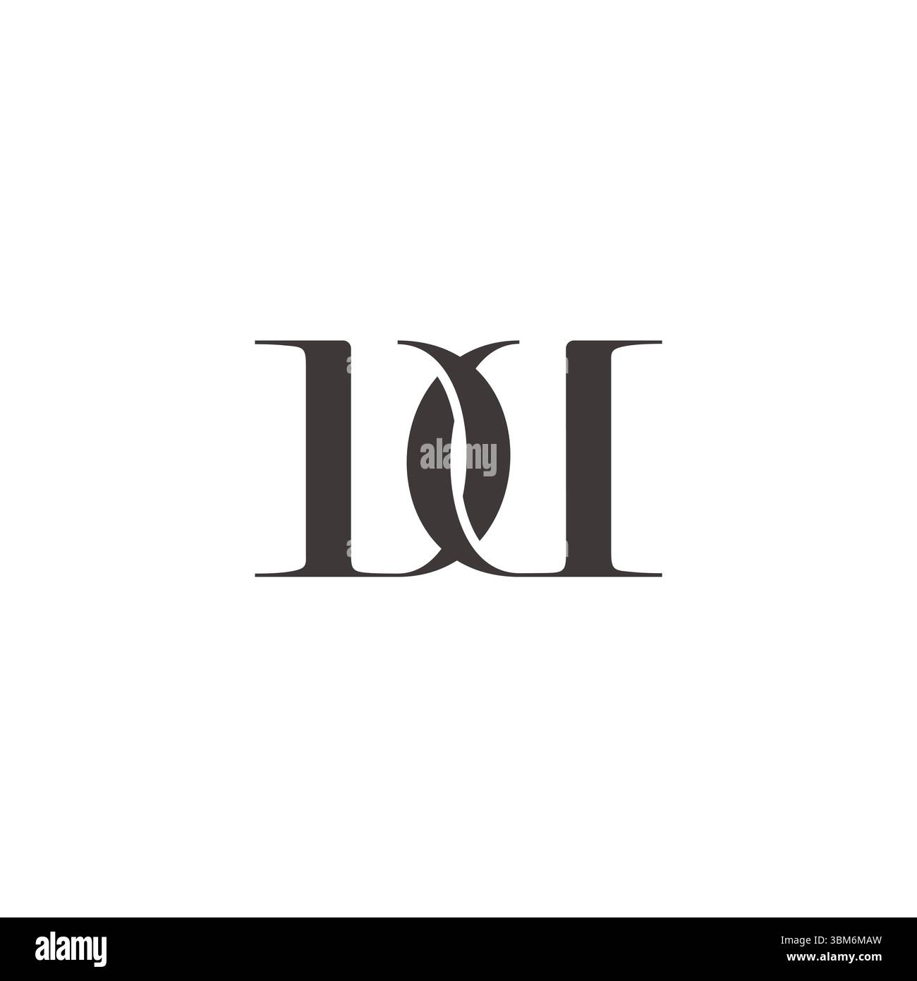 letters dw linked overlapping flat logo vector Stock Vector