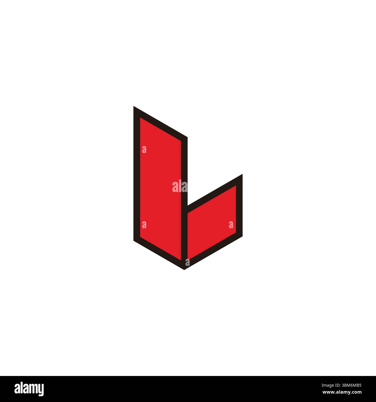 letters lv simple fold outline geometric logo vector Stock Vector