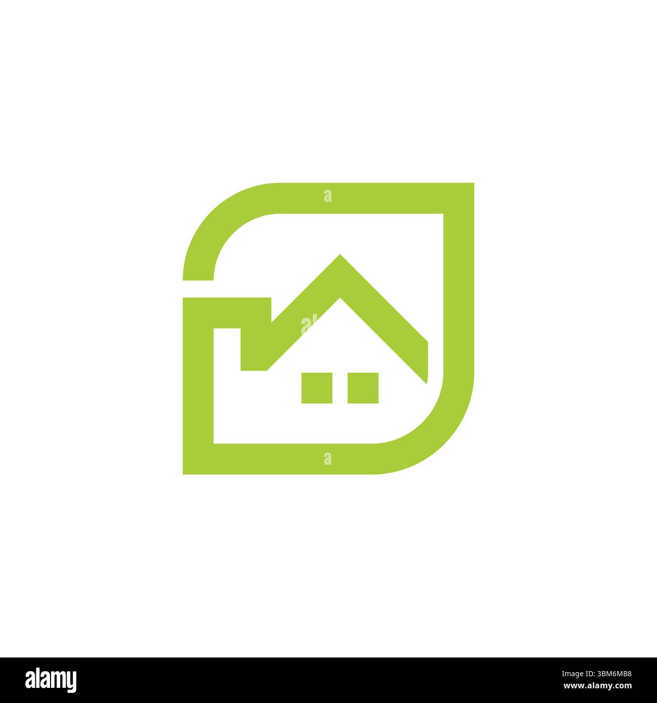 leaf home shape resident simple geometric logo vector Stock Vector