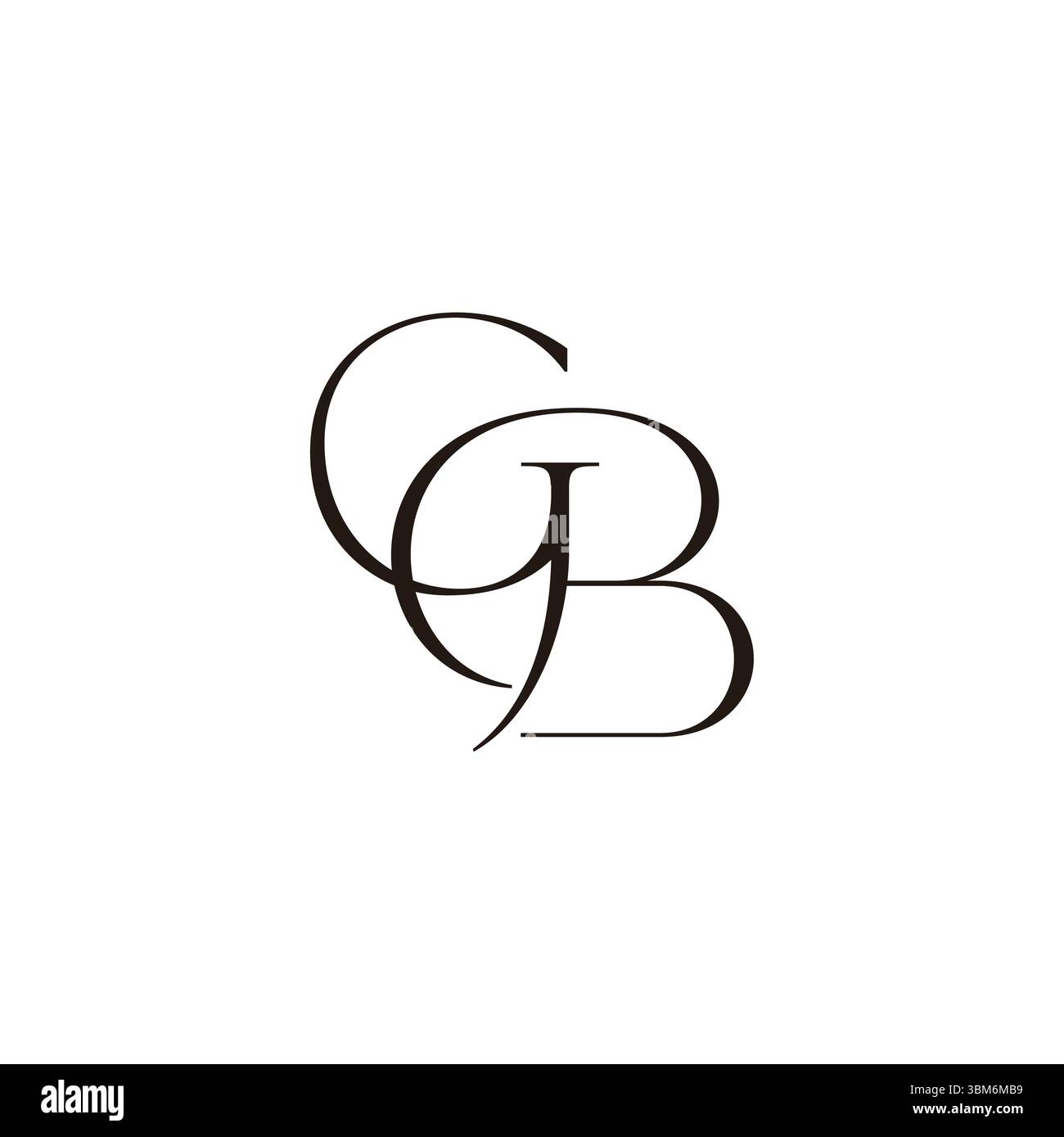 letter gb linked curves elegant simple logo vector Stock Vector