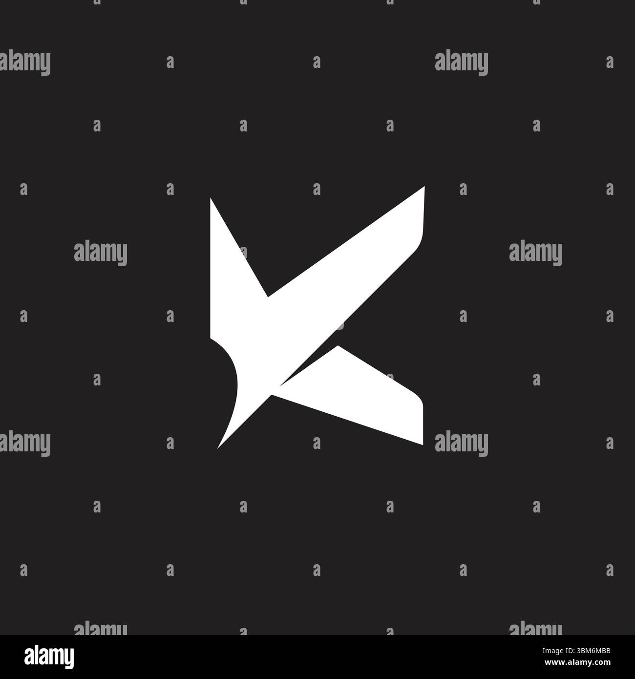 letter vk simple paper fold flat simple logo vector Stock Vector