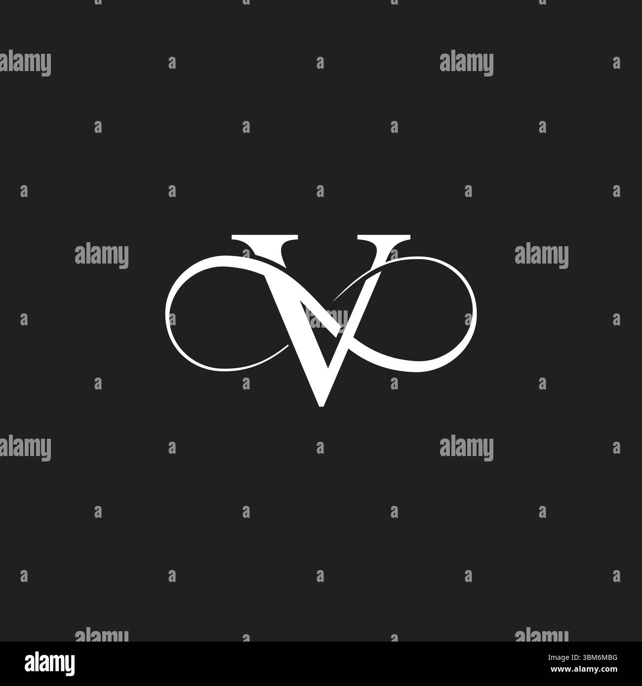 letter v flat infinity curves smooth symbol vector Stock Vector