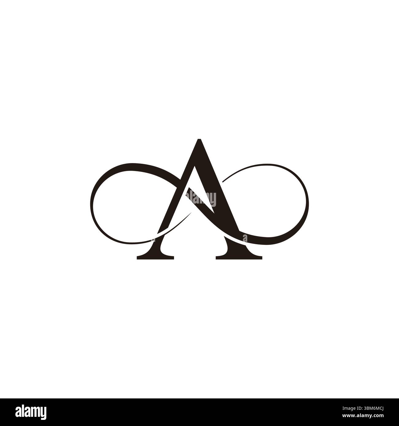 letter a 3d flat infinity curves smooth symbol vector Stock Vector
