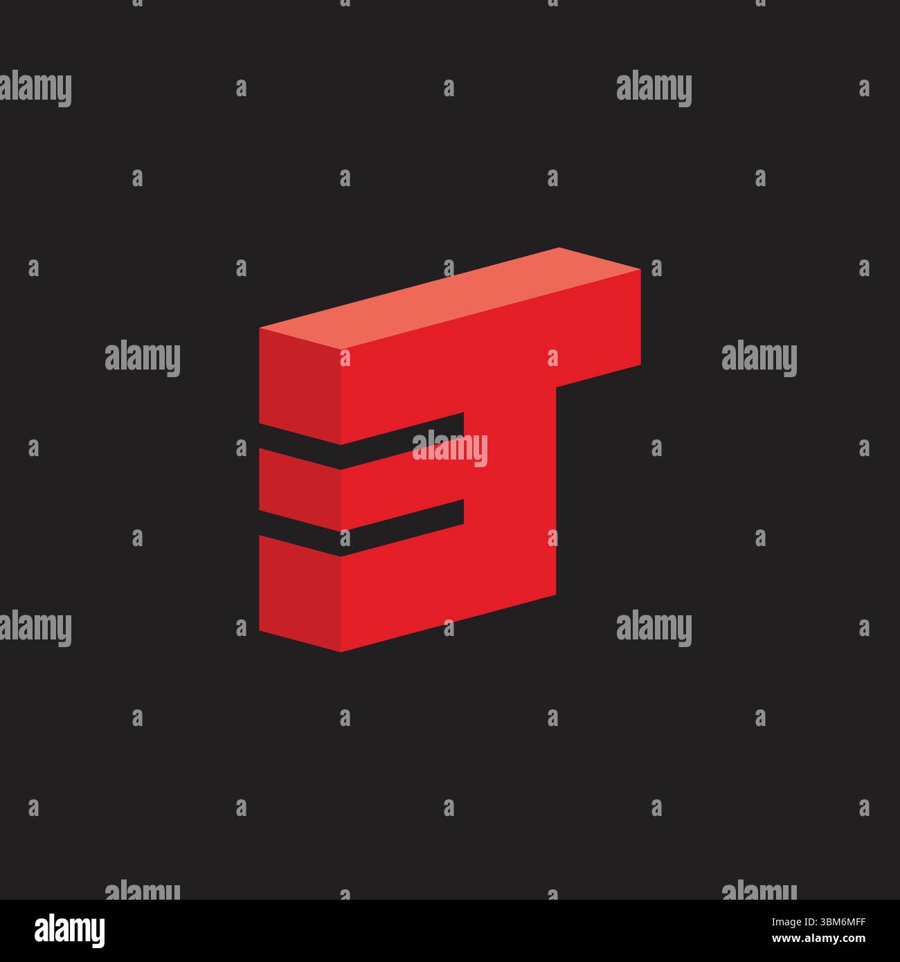 letter t 3d motion run simple gradient logo vector Stock Vector