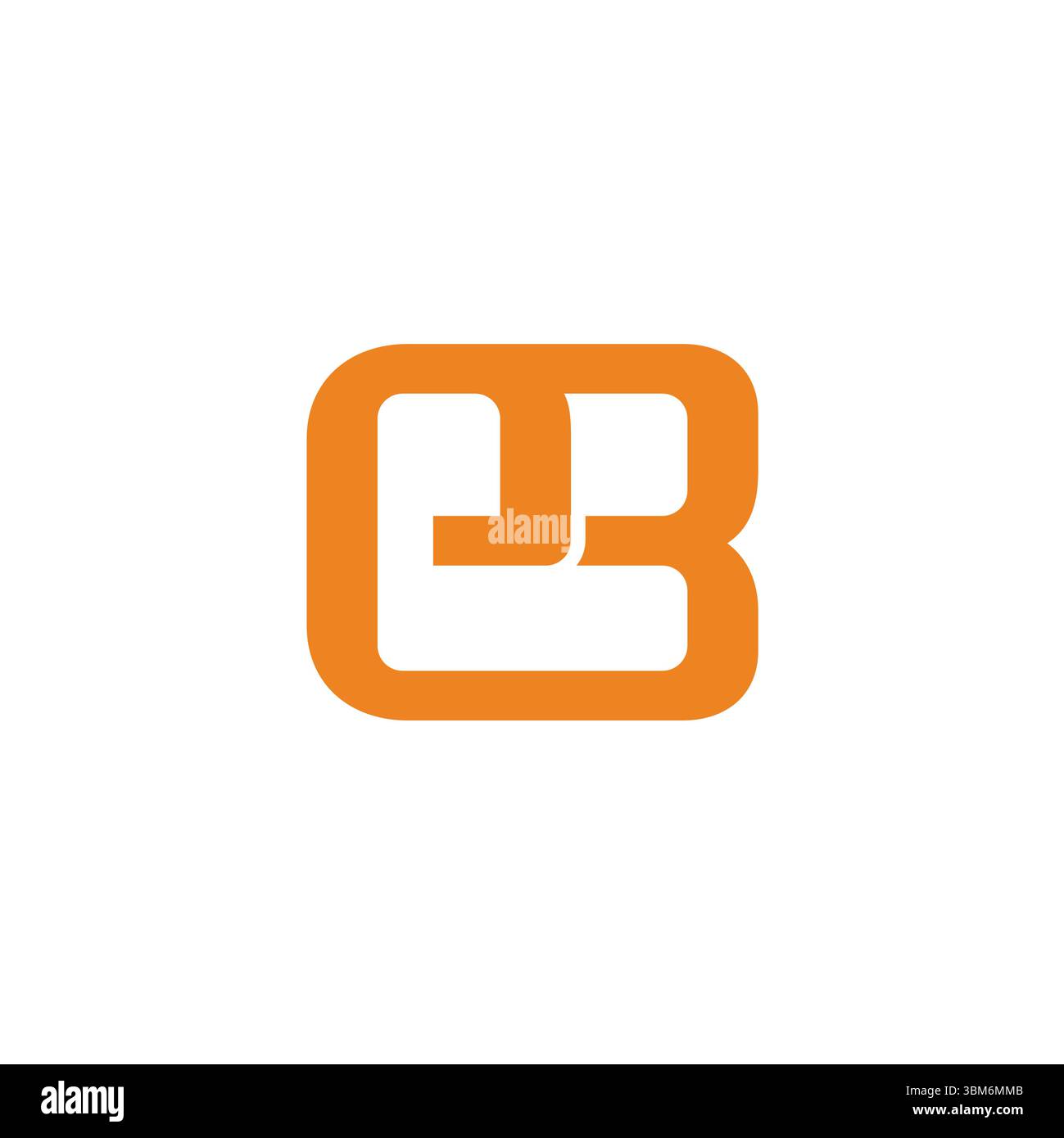 letter eb simple linked squares lines geometric logo vector Stock Vector