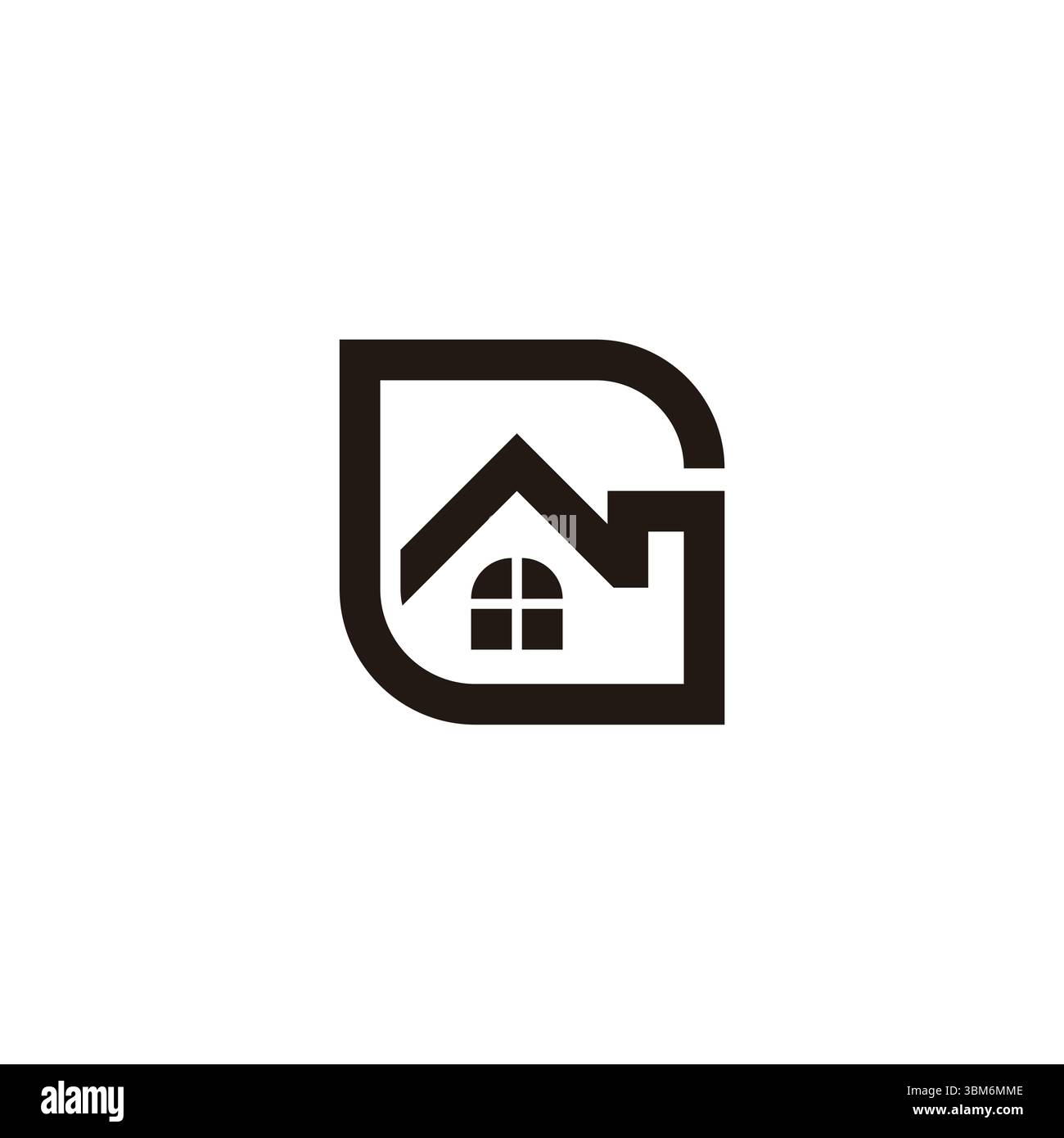 letter g simple square home shape simple geometric logo vector Stock Vector