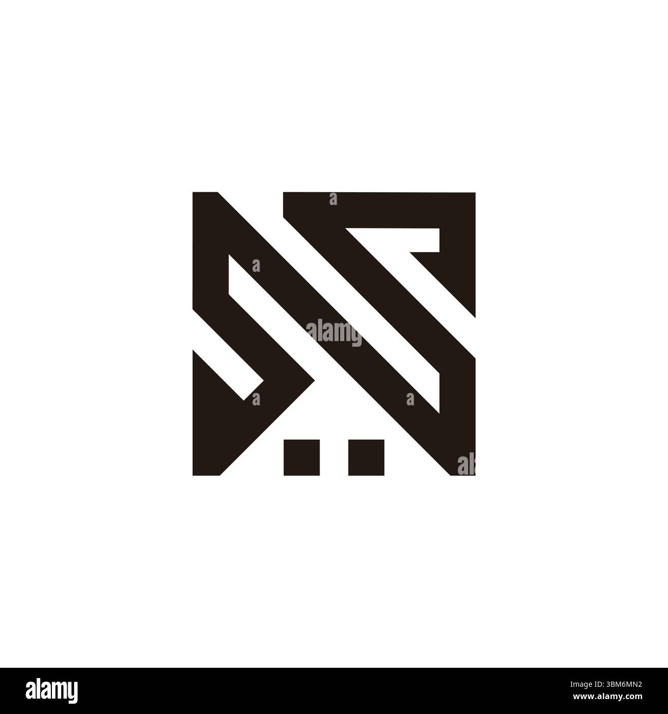 letter ns stripes home line simple logo vector Stock Vector