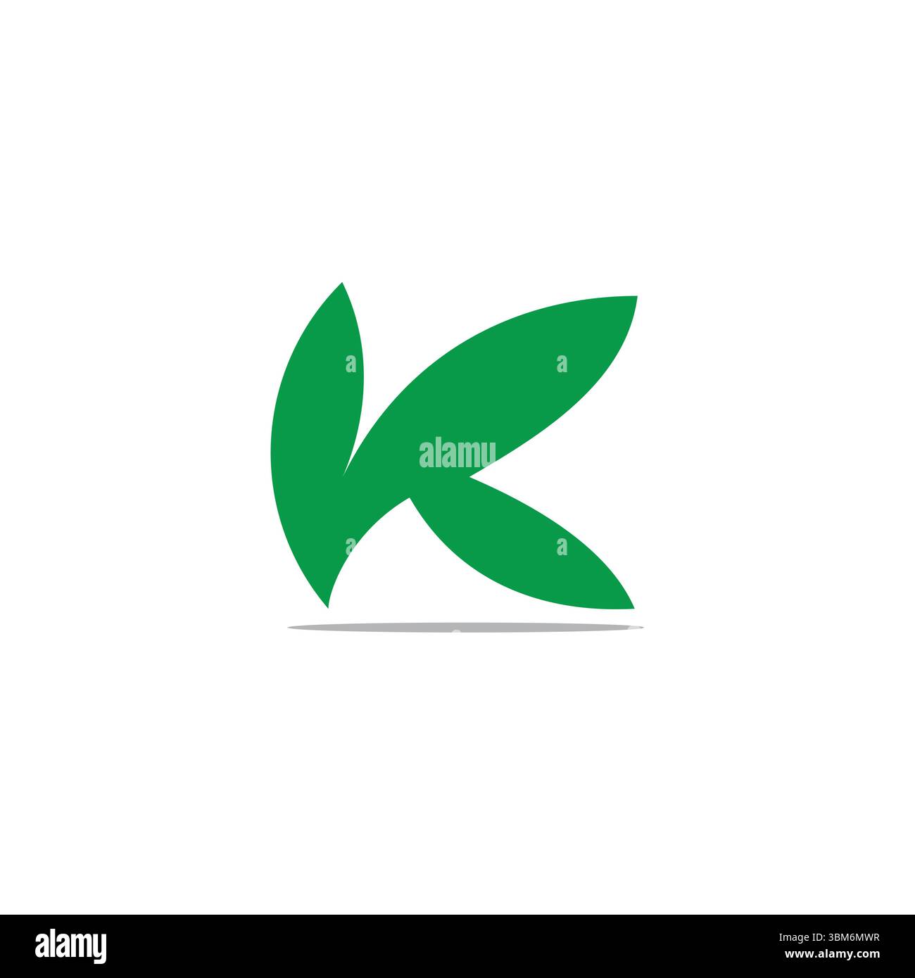 letter vk simple green leaf vegetables geometric logo vector Stock Vector
