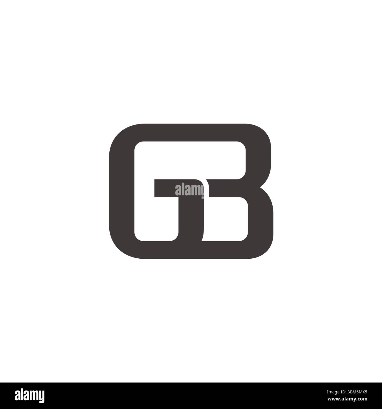 letter gb simple linked squares lines geometric logo vector Stock Vector