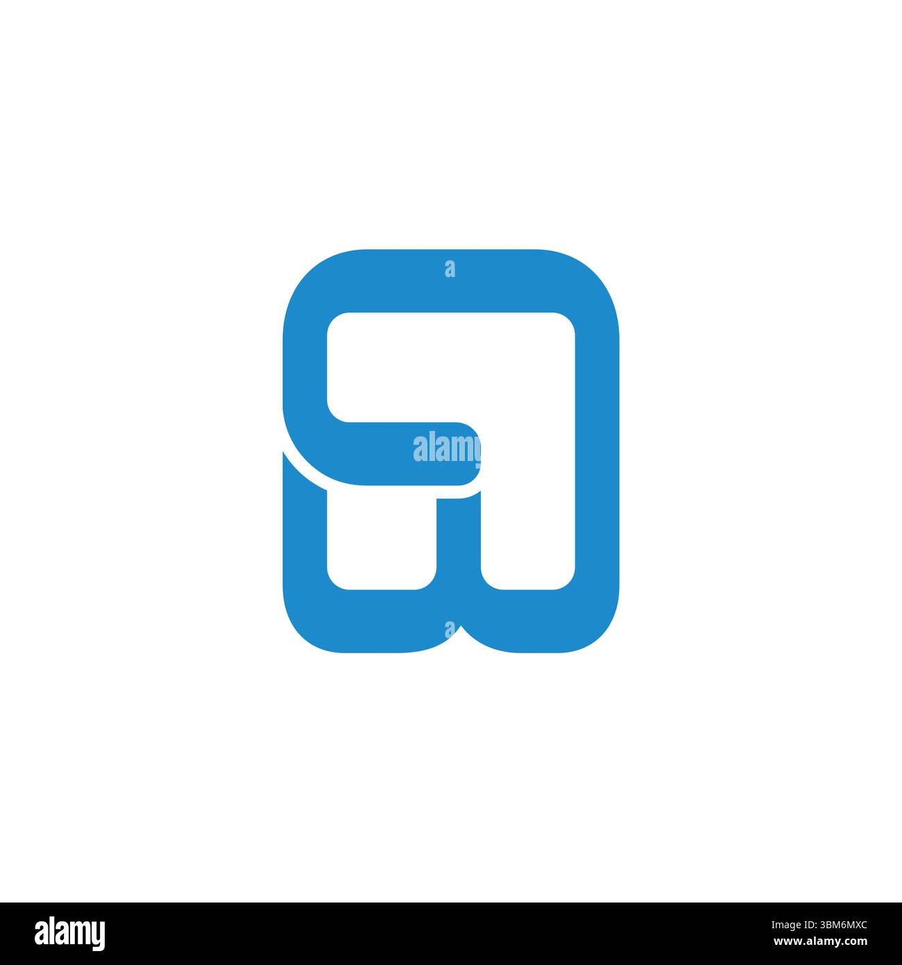 letter cw simple blue geometric lines logo vector Stock Vector
