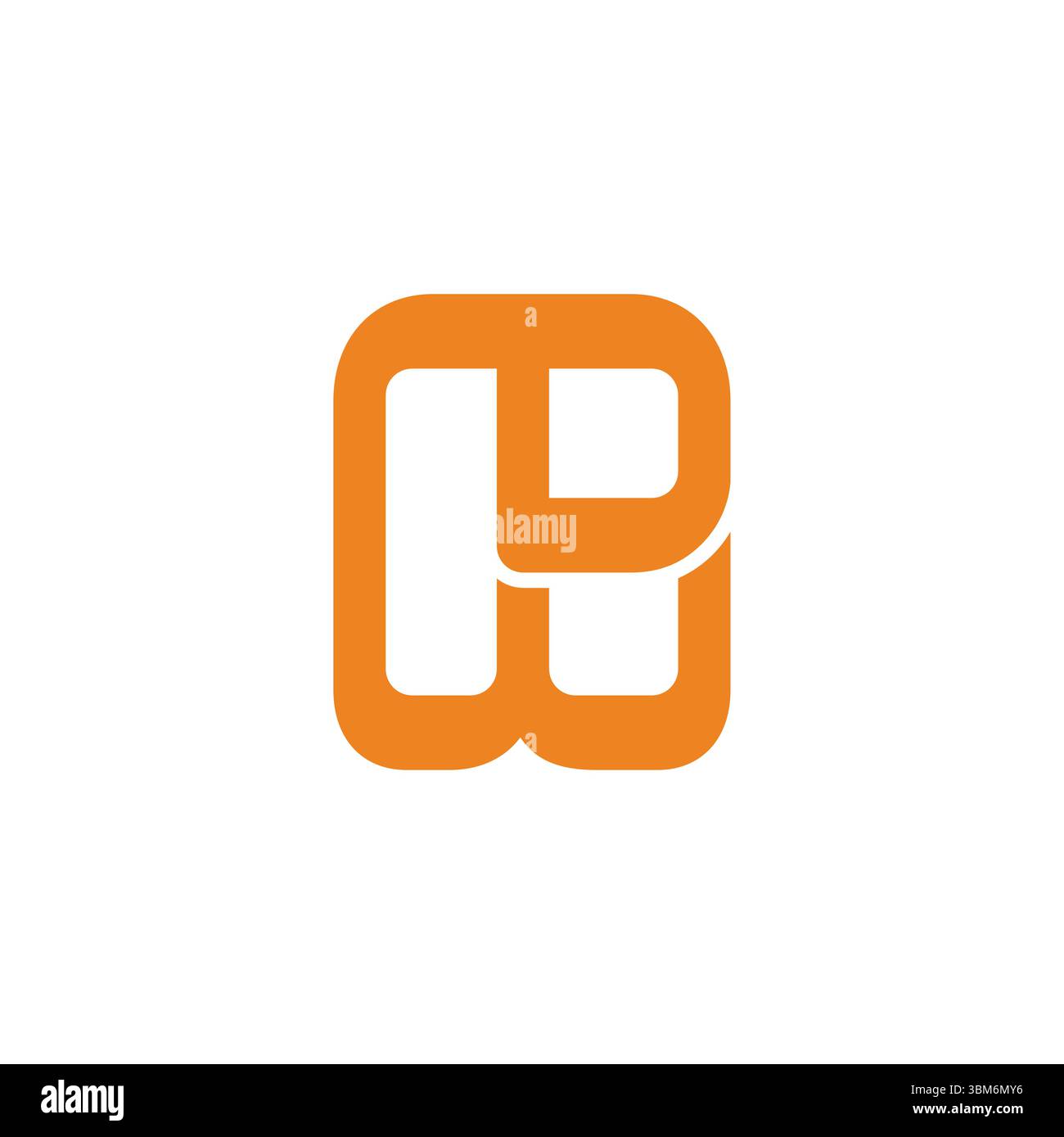 letter dw simple abstract linked geometric logo vector Stock Vector