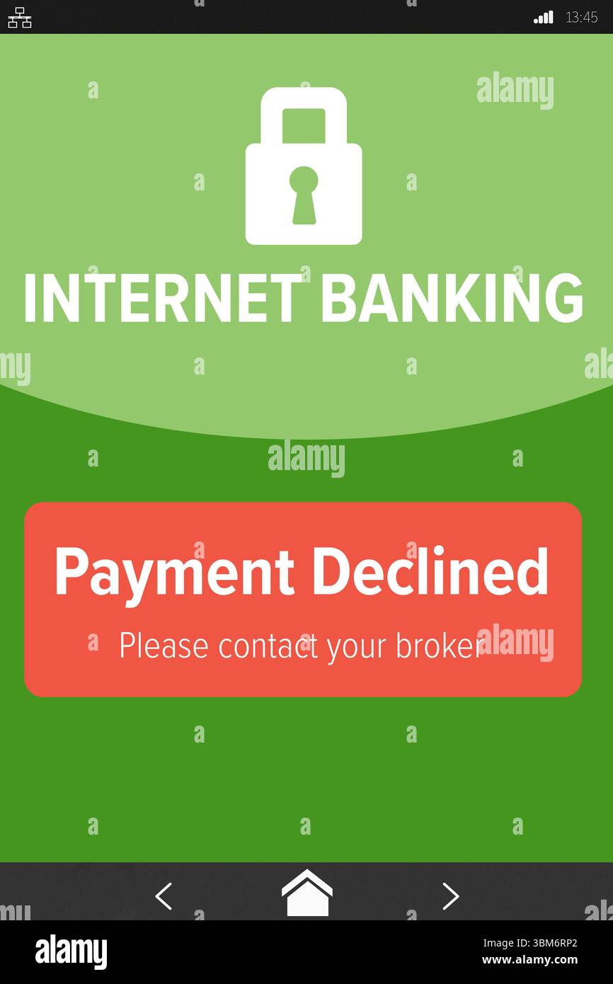Internet banking text on green mobile display Stock Photo - Alamy