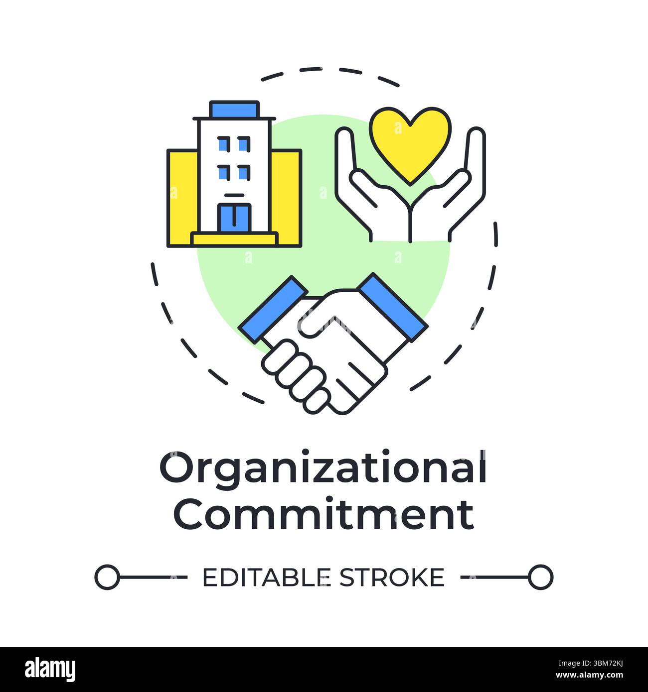 Organizational commitment multi color concept icon Stock Vector