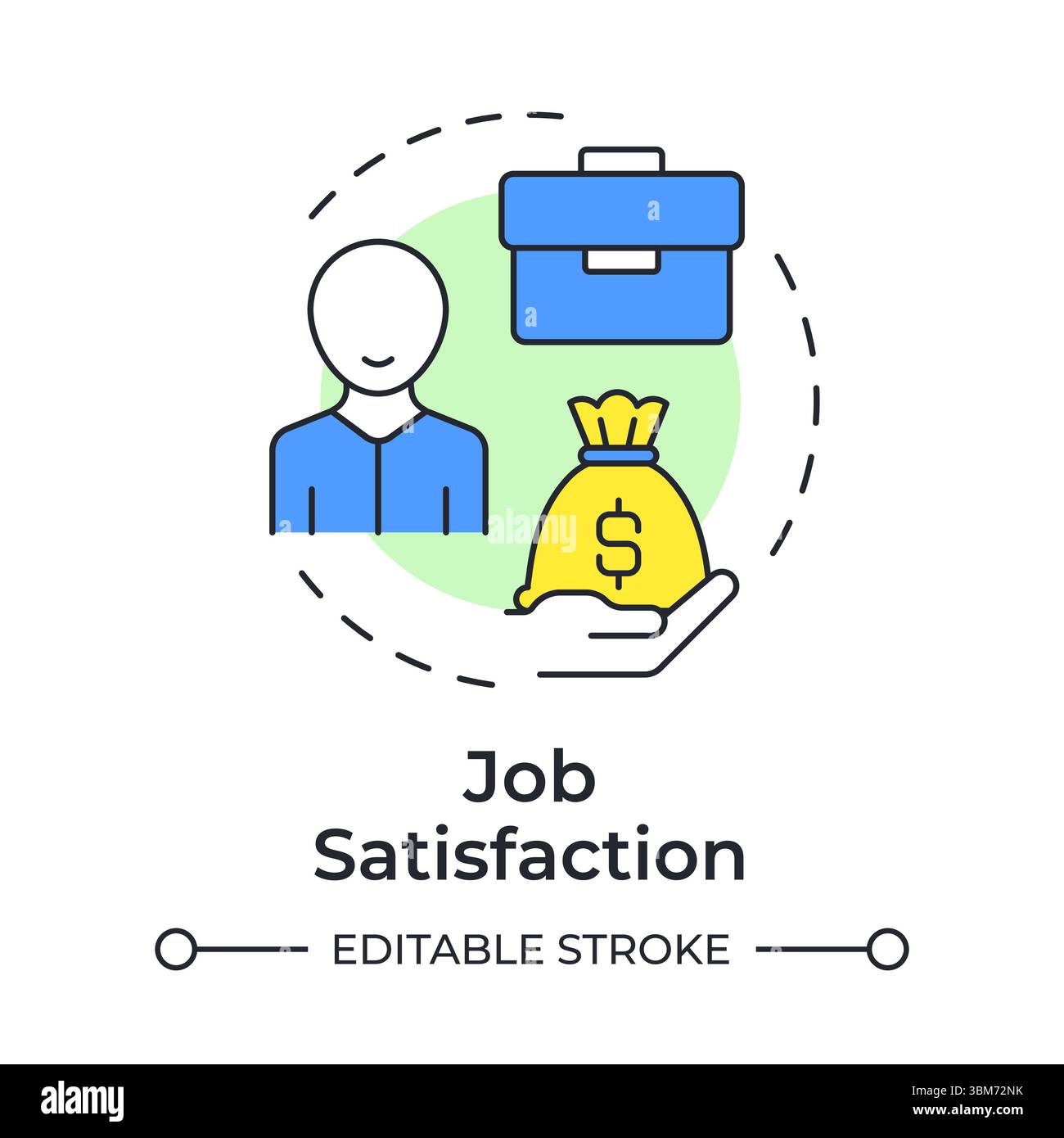 Job satisfaction multi color concept icon Stock Vector