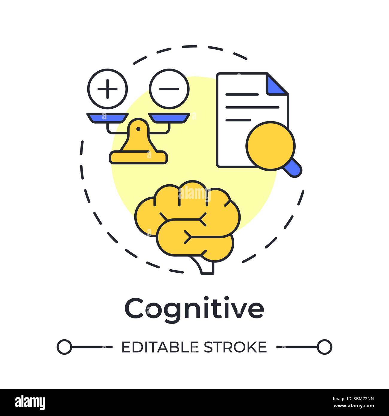 Cognitive multi color concept icon Stock Vector