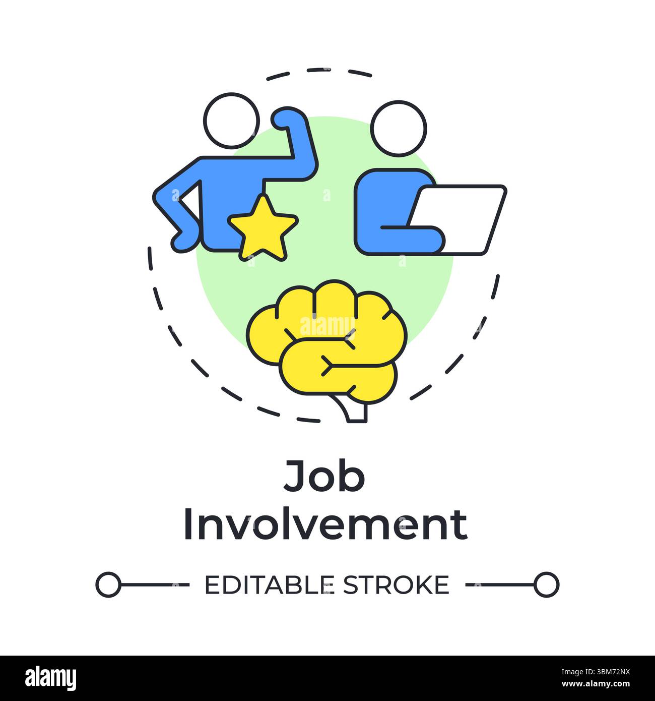Job involvement multi color concept icon Stock Vector
