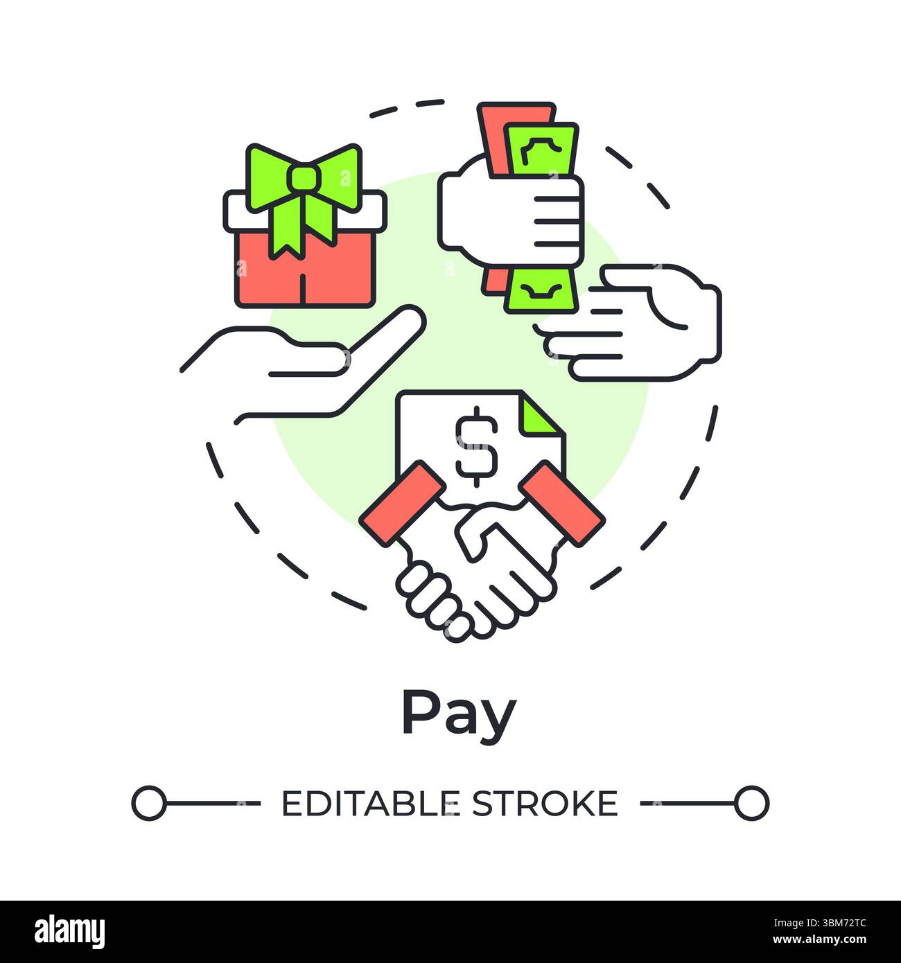Pay multi color concept icon Stock Vector