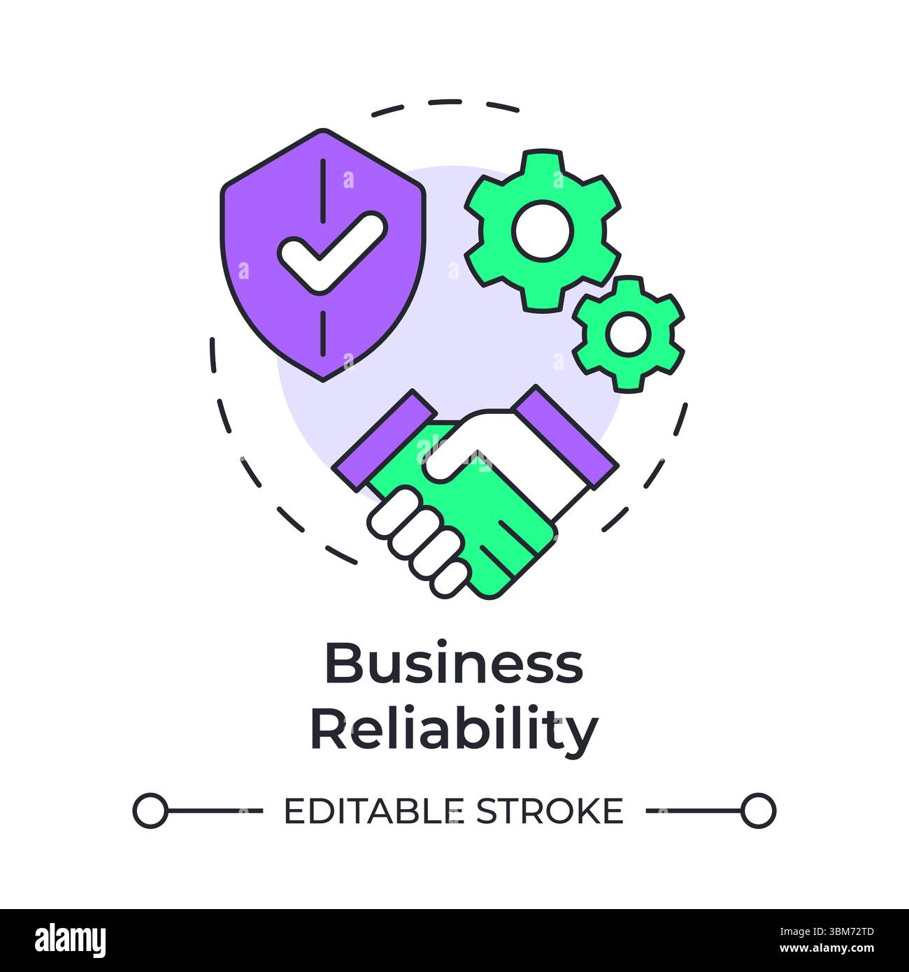 Business reliability multi color concept icon Stock Vector
