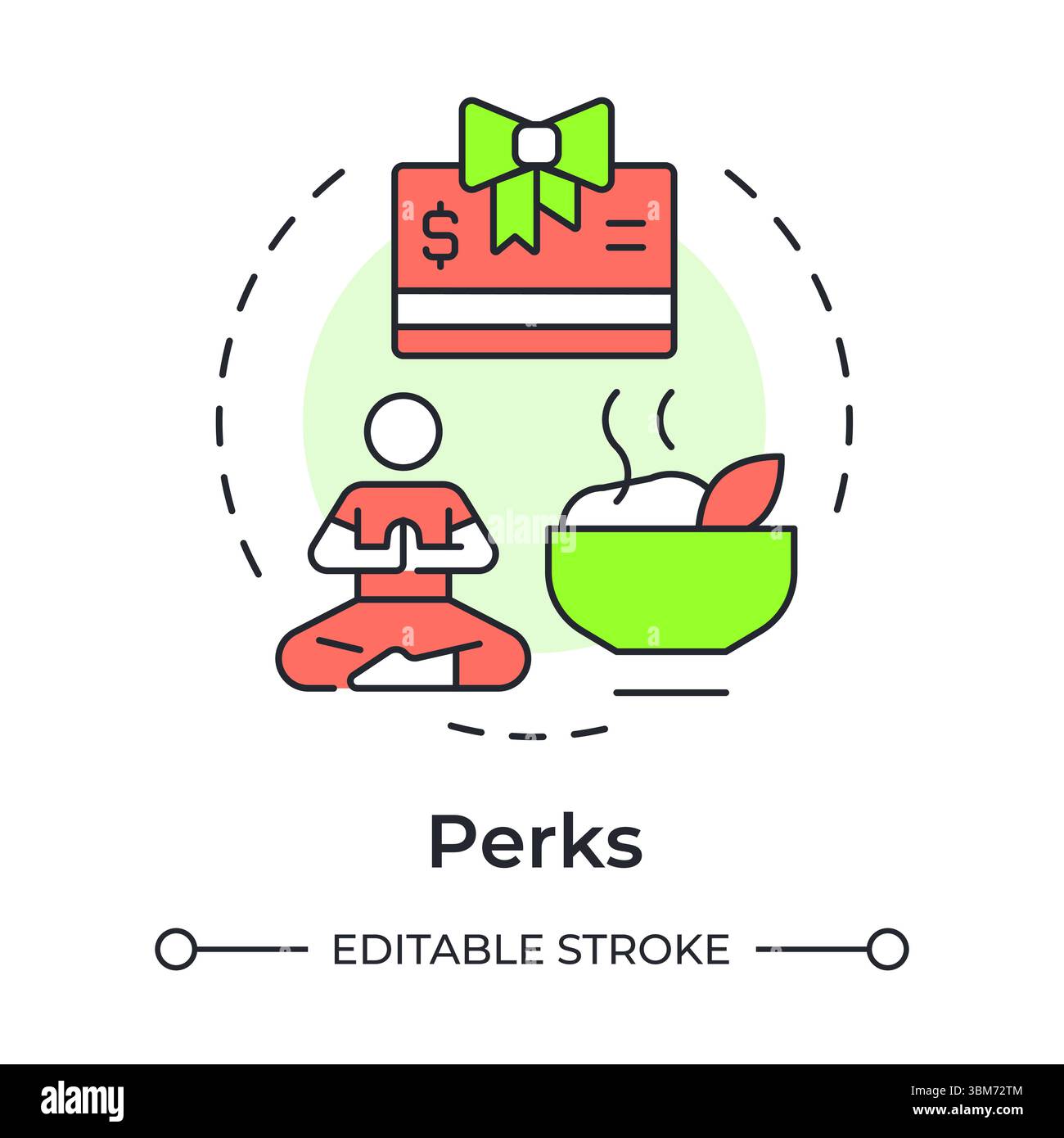 Perks multi color concept icon Stock Vector