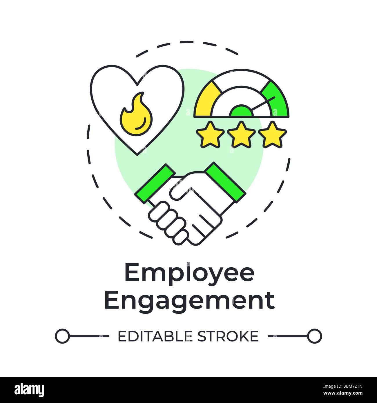 Employee engagement multi color concept icon Stock Vector