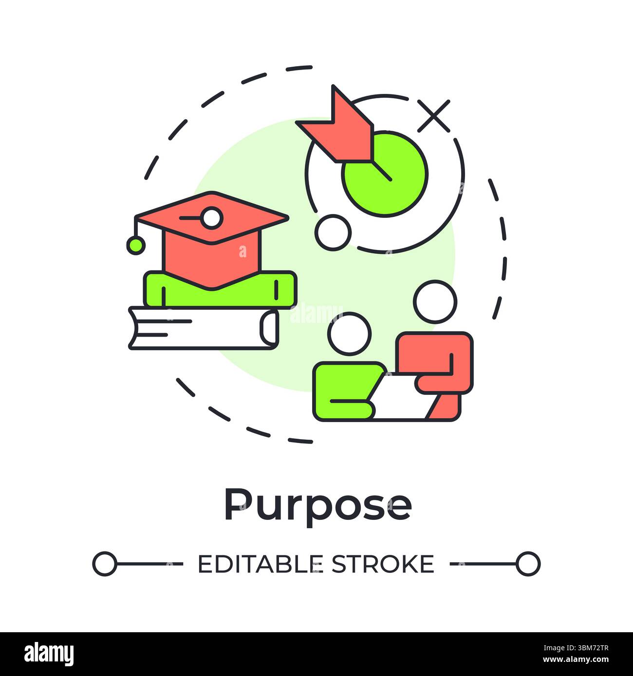 Purpose multi color concept icon Stock Vector