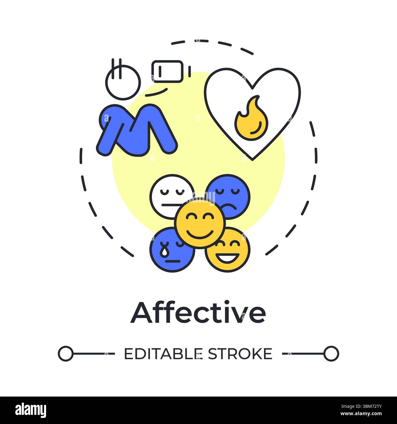 Affective multi color concept icon Stock Vector