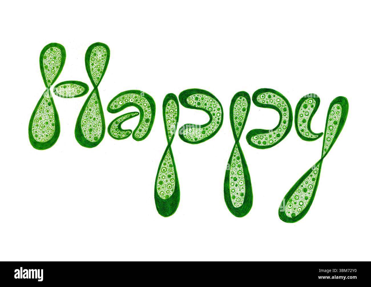 Doodle lettering word Happy. Isolated on white background. Gradient of ...