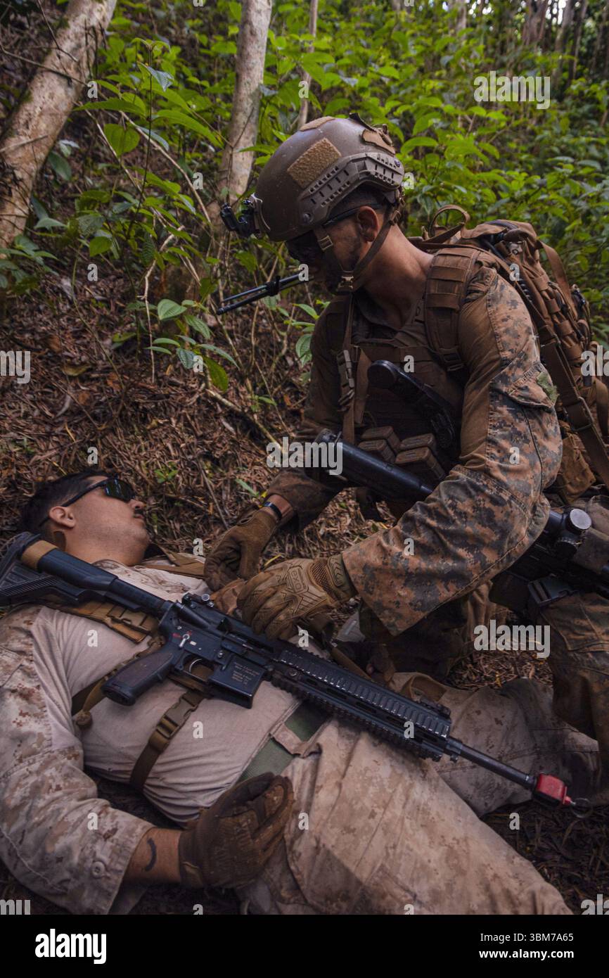 A U.S. Marine with the School of Infantry-West, Advanced Infantry ...
