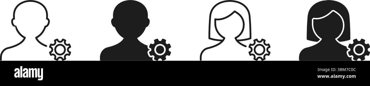 User Profile Settings Icon Set. User Management And Configuration ...