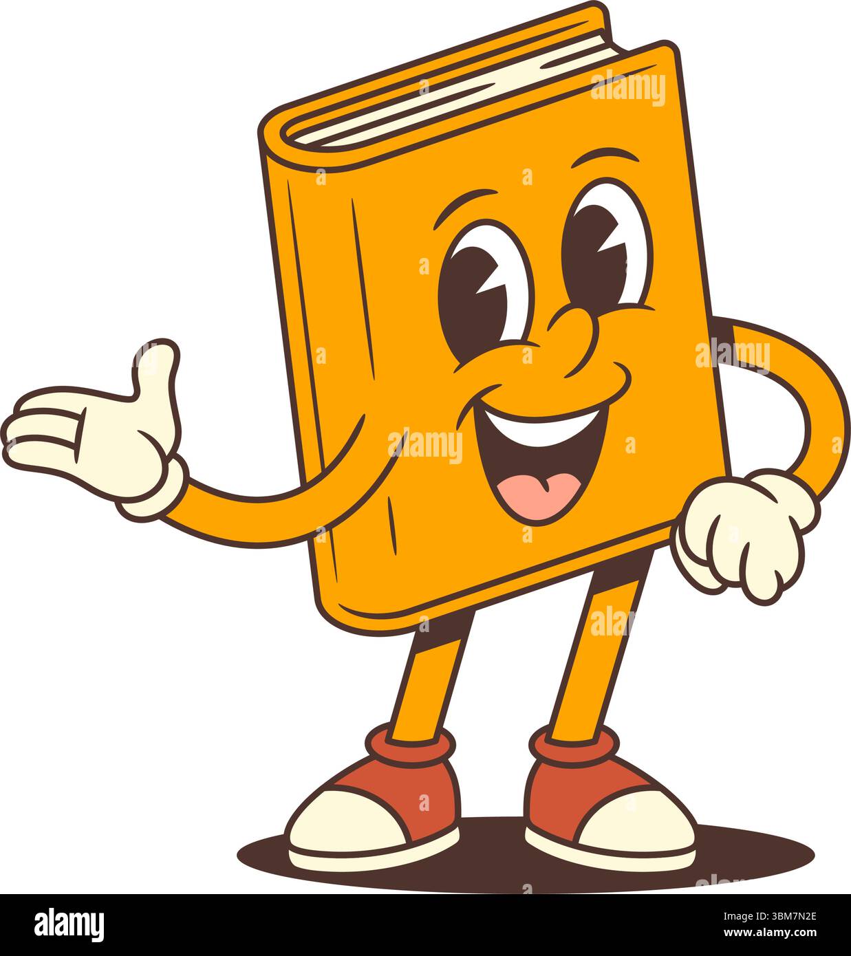 Message Book Cartoon Orange cartoon book mascot joyfully telling an engaging story while ...