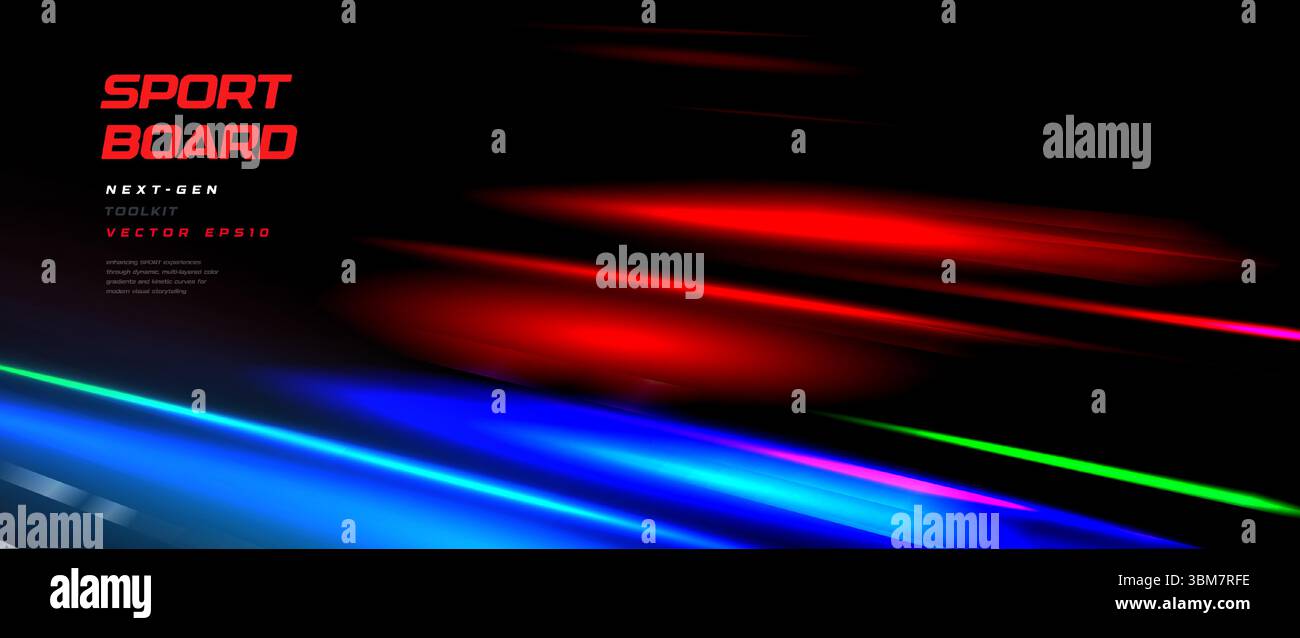 Sport Motion Light Streaks Background with Dynamic Speed Lines on Dark ...