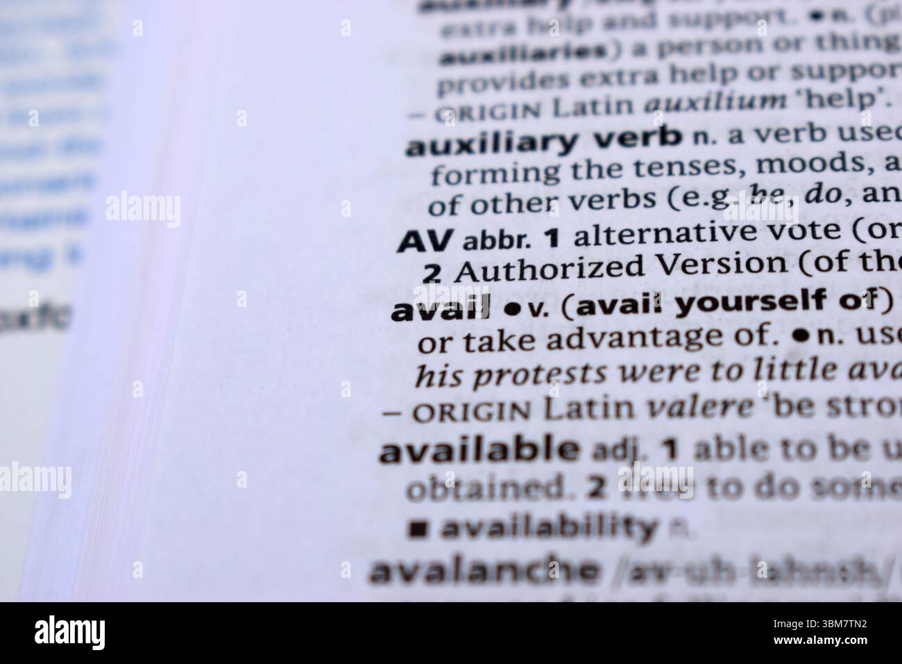 Close Up Of English Dictionary Page With Definition Word -Avail Image ...