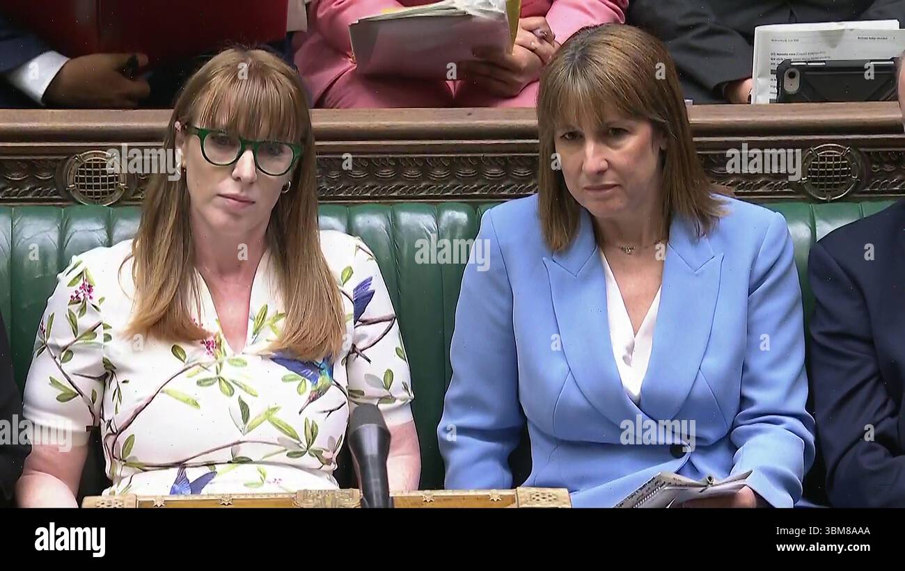 Screen grab of Deputy Prime Minister Angela Rayner (left) and ...