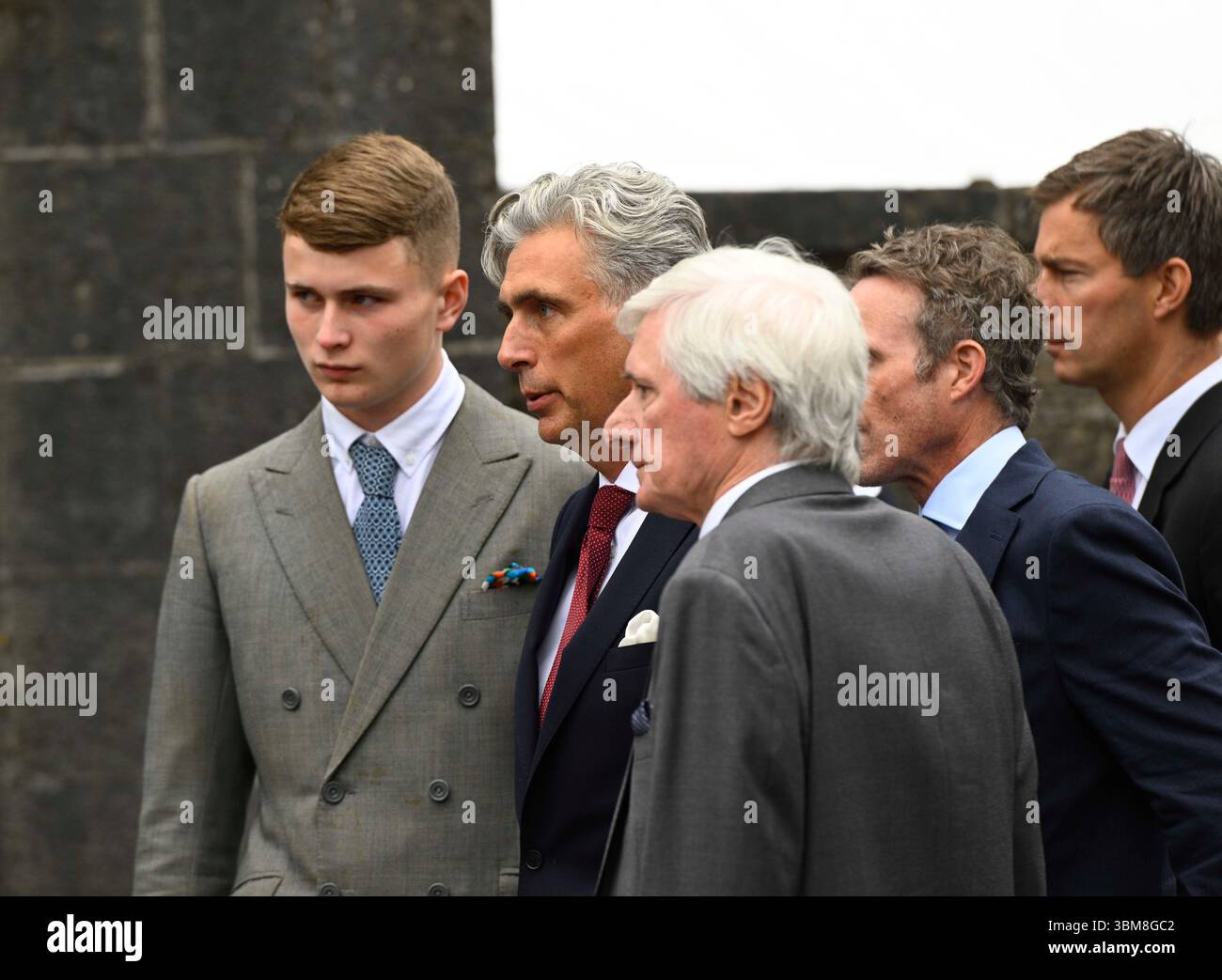 Lord Henry Mount Charles' son, Alex, the Marquess Conyngham (centre) at ...