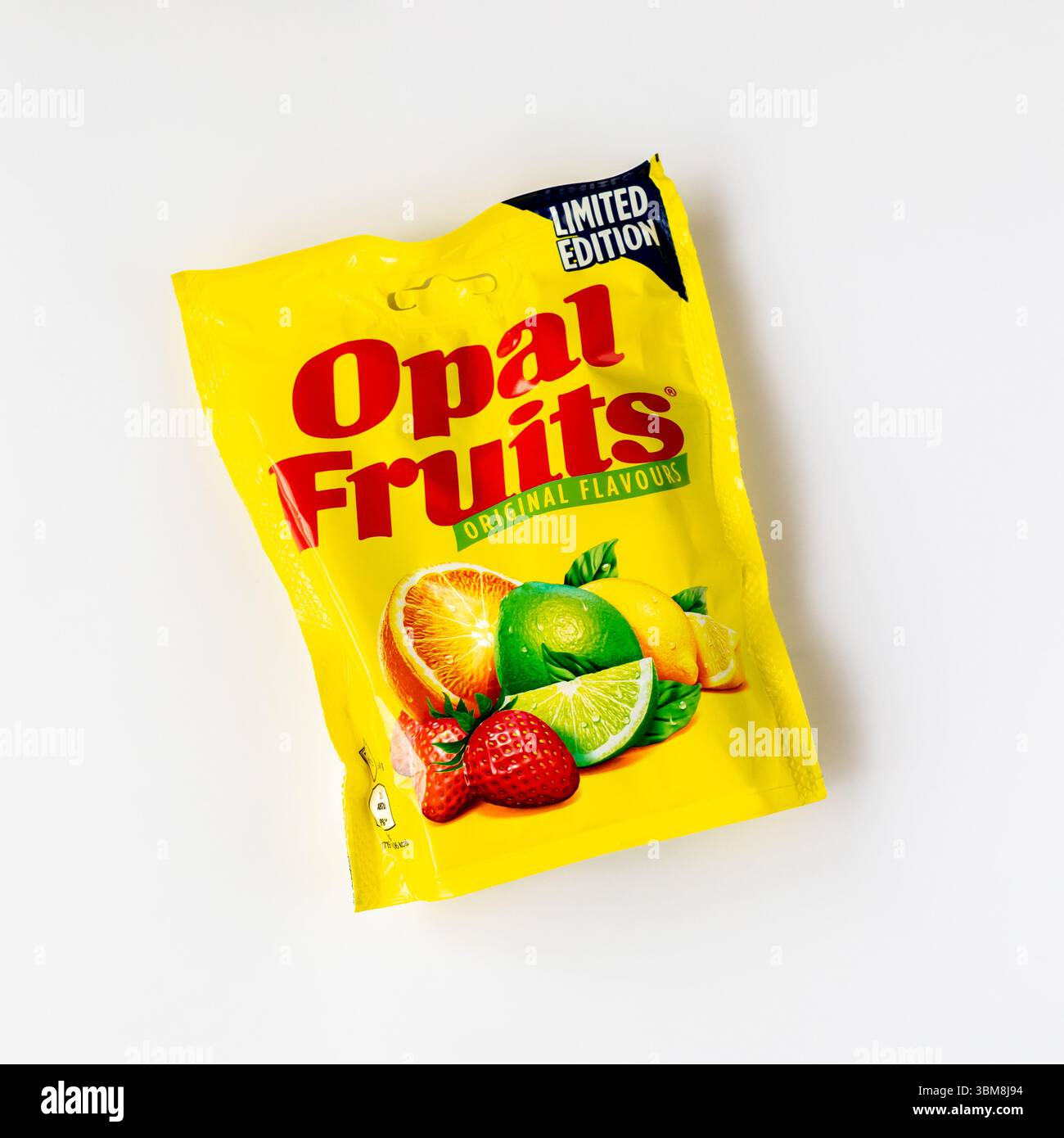 A pouch of Opal Fruits sweets, 2025 Limited Edition. United Kingdom Stock Photo