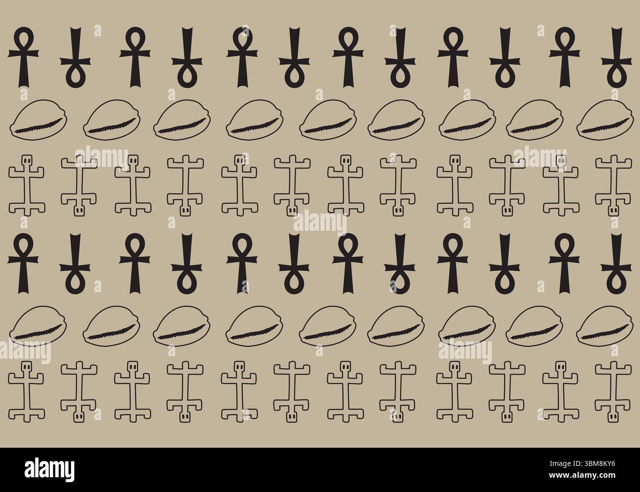 Art numérique Bogolan Stock Vector