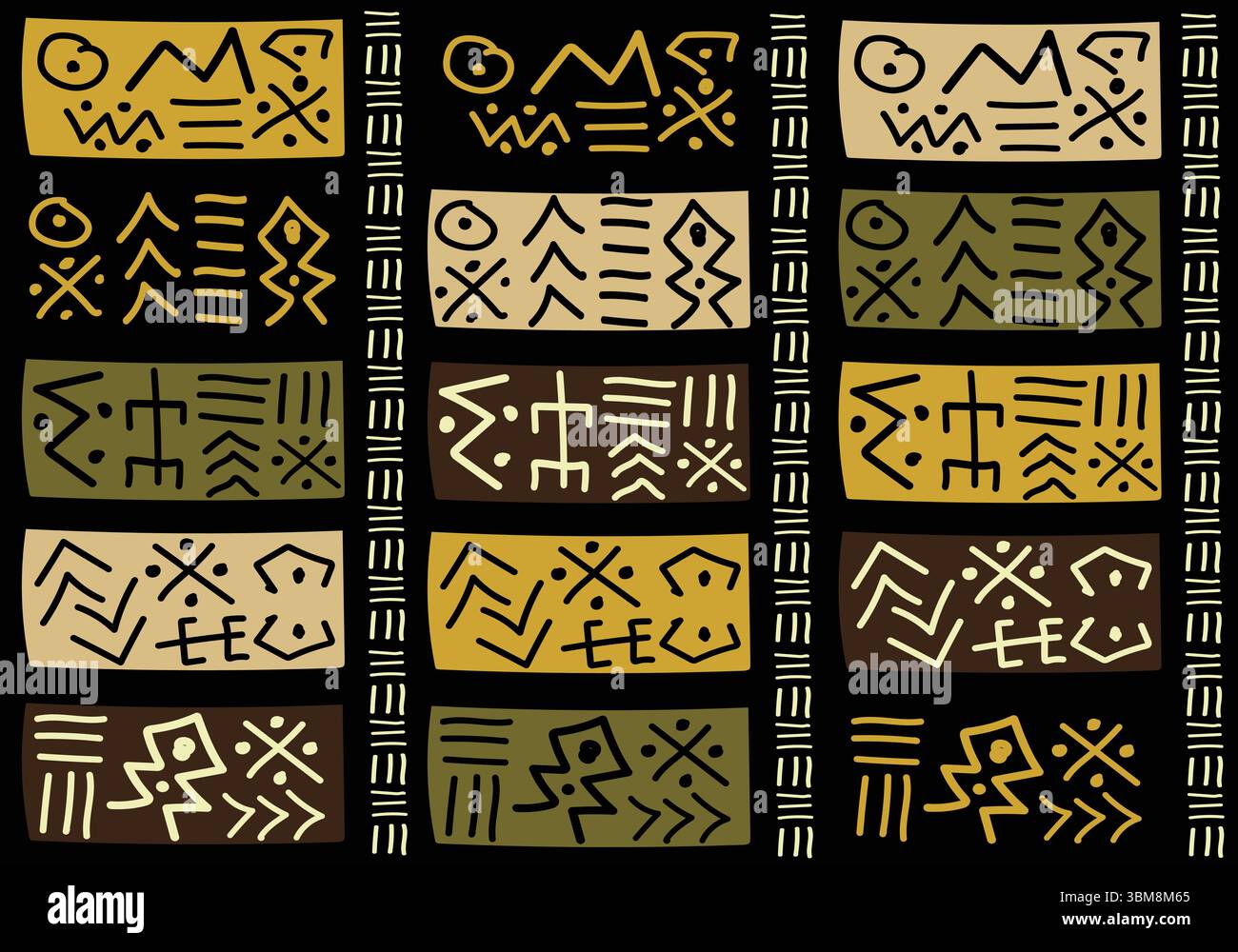 Art numérique Bogolan Stock Vector