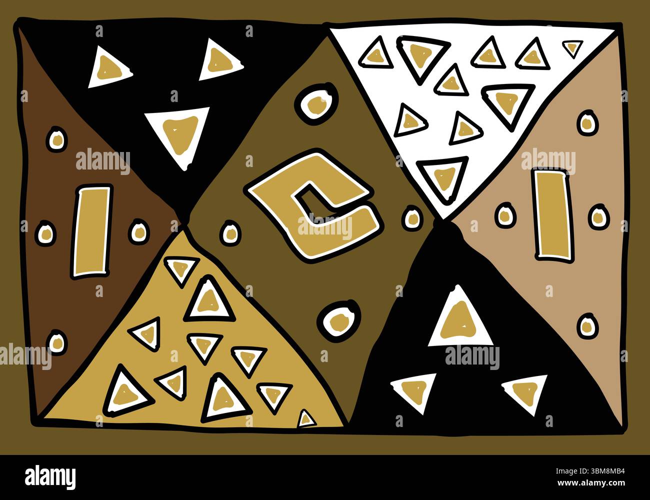 Art numérique Bogolan Stock Vector