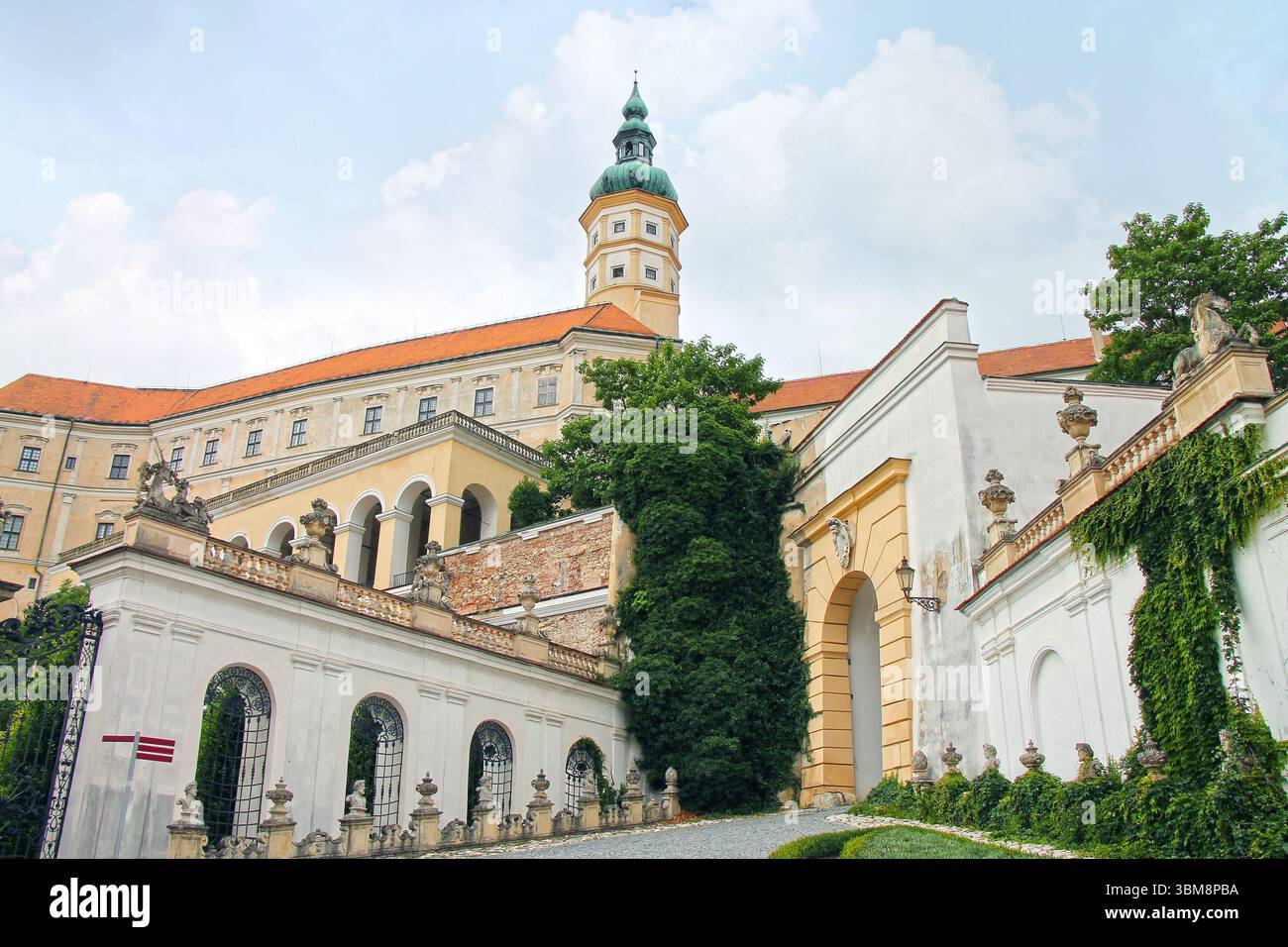 View of Mikulov Castle in the town of Mikulov in South Moravian Region of the Czech Republic. Popular touristic destination. Stock Photo