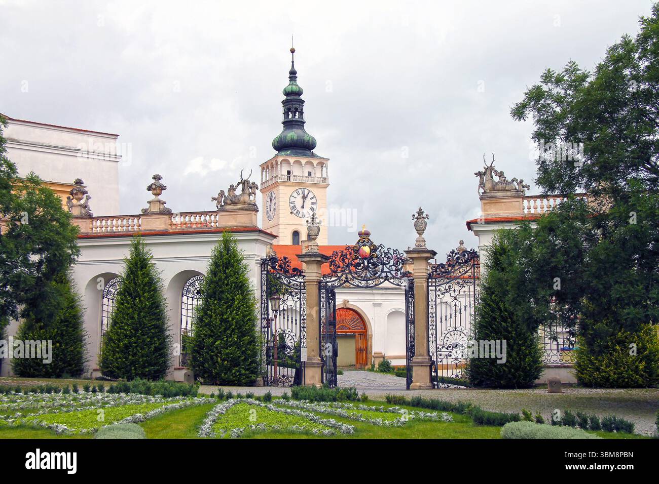 View of Mikulov Castle in the town of Mikulov in South Moravian Region of the Czech Republic. Popular touristic destination. Stock Photo