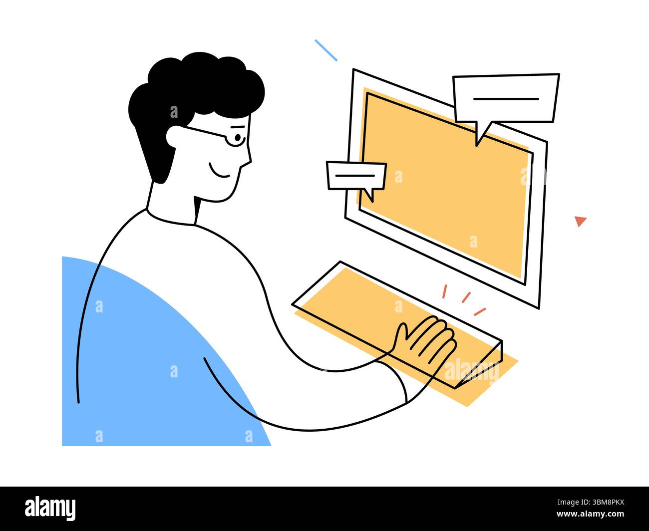 Typing smiling Stock Vector Images - Alamy