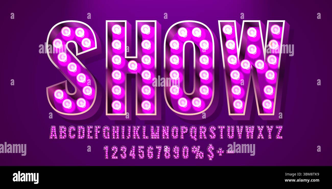 Showed Lettering Vintage circus alphabet letters and numbers hi-res stock photography ...