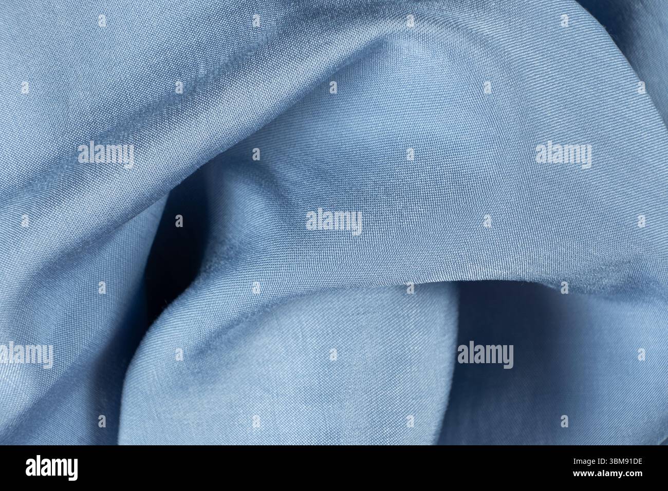 Soft Blue Stretch Fabric Polyester and Elastane Macro Stock Photo